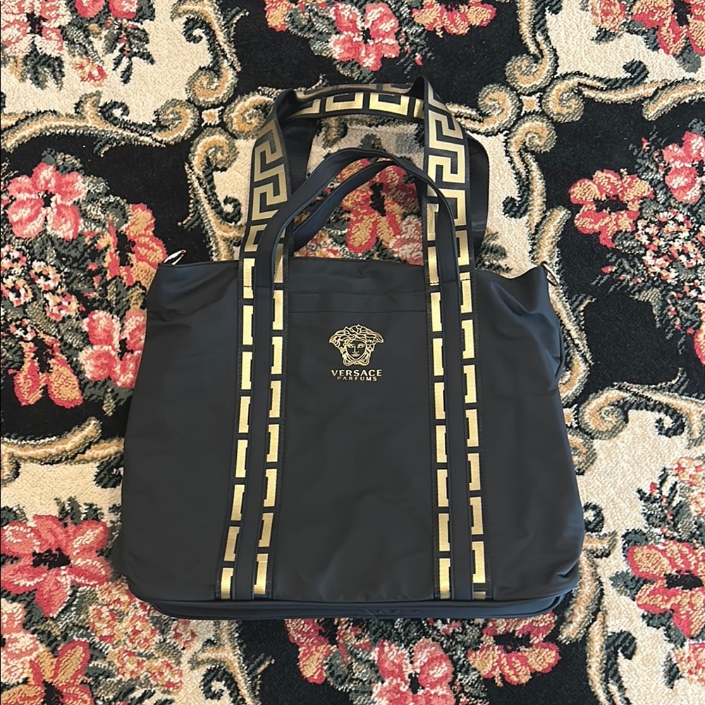 Versace Gray Tote with Gold Detailing NWOT